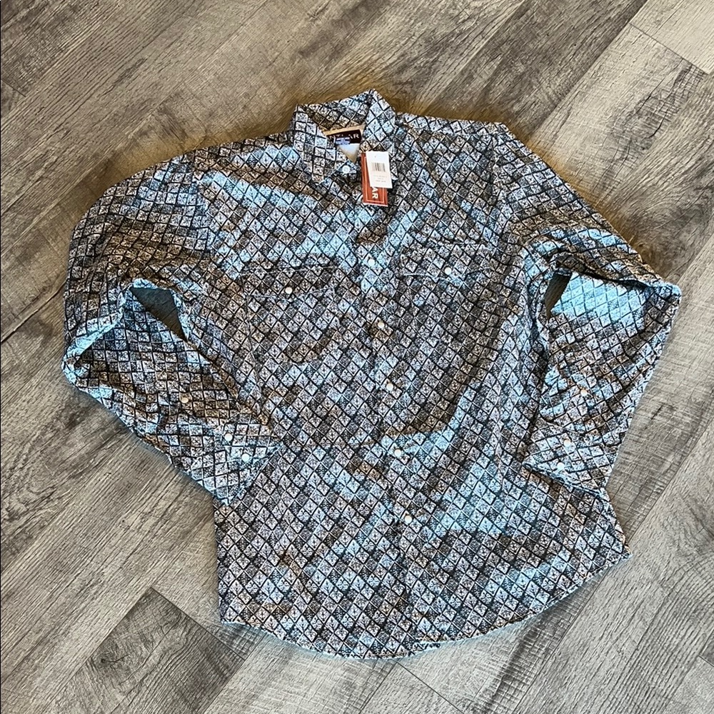 NWT PINTLAR Geometric Patterned Button-Up Shirt